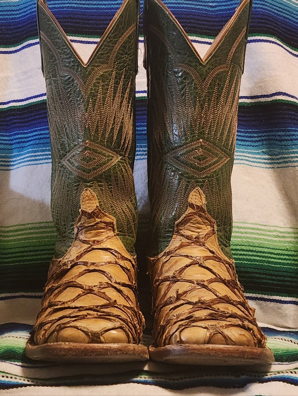Anderson Bean Pirarucu Western Boots 8.5d